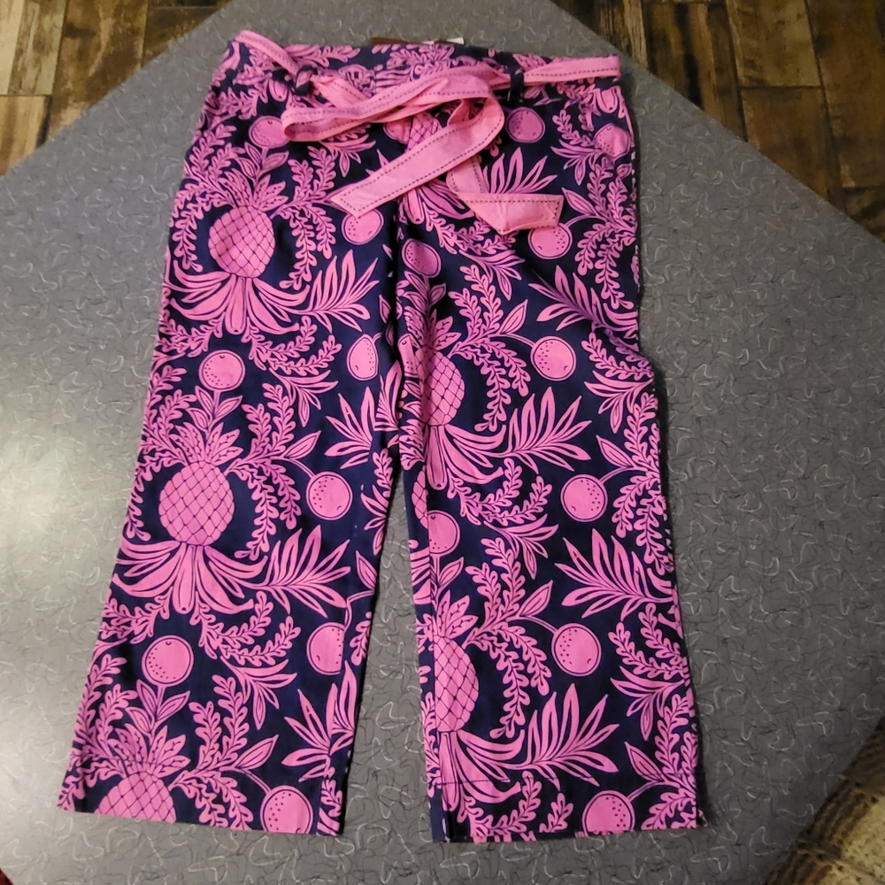 Lilly Pulitzer Pineapple Crop Pants Size 12